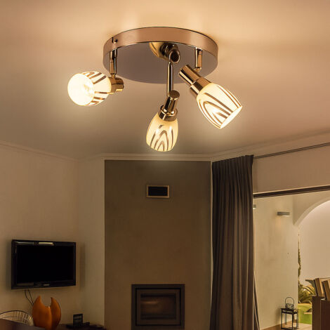 Plafoniera lampada da soffitto faretto da soffitto lampada da soggiorno lampada da camera da letto corridoio, metallo, 3 punti mobili G9, DxH 20x14 cm