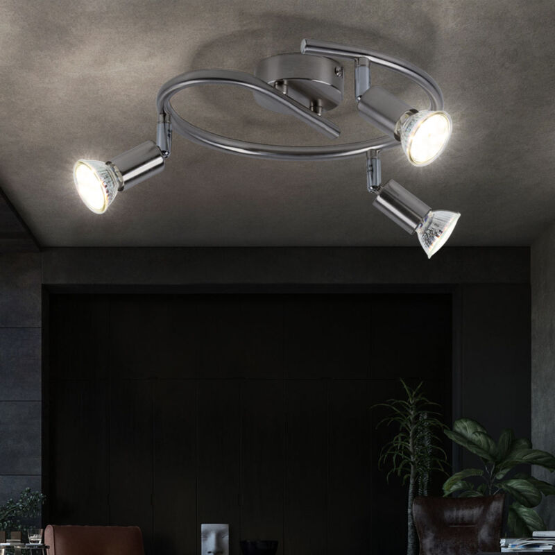 Image of Plafoniera lampada da soffitto faretto da soffitto lampada da soggiorno lampada da camera da letto lampada da corridoio, metallo argentato, 3 punti