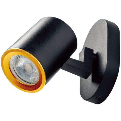 Plafoniera lampada da soffitto Nero e Oro faretto direzionabile e attacco per lampade GU10 ad 1 diffusore