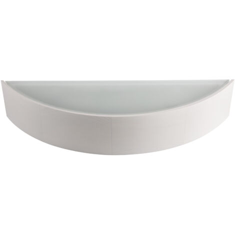 plafoniera lampada parete legno applique E27 rovere bianco mezza luna