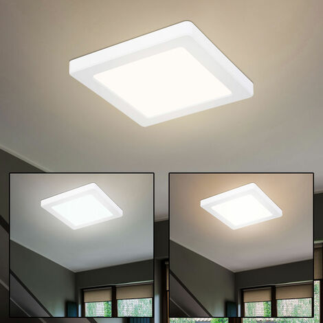 Plafoniera LED dimmerabile soggiorno plafoniera moderna, alluminio bianco,  1x LED 24W 1450Lm bianco caldo, DxH 38x10