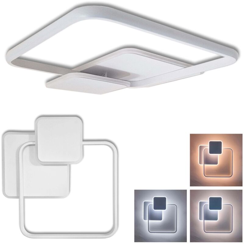 Plafoniera lampadario LED 36W /39W/48W Rotonda o quadrata , Colore Regolabile 3D 48 Watt
