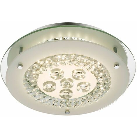 Plafoniera LED 11 watt illuminazione bordo specchio cristalli di vetro Globo 49363