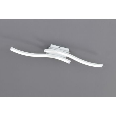 Plafoniera led 2 bacchette ondulate 56x9xh.7 cm, smd led integrato 2 x 5 watt