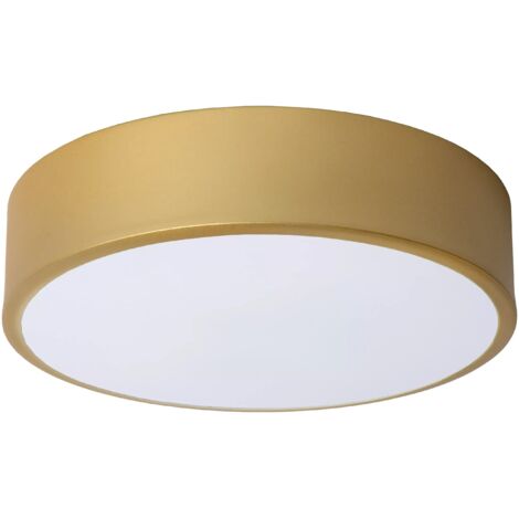 Plafoniera LED 20 cm 12W oro rotonda dimmerabile UNAR Lucide