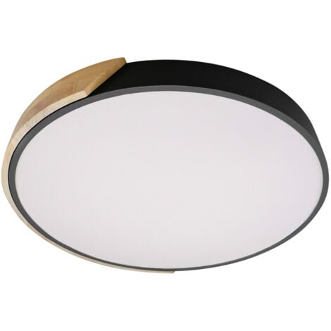 LEDKIA Plafoniera LED 24W Circolare Legno CCT Selezionabile Ø418 mm Semi-Dari Bianco
