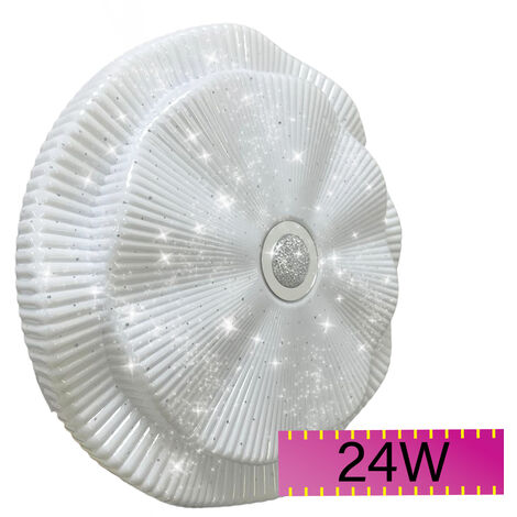 Plafoniera LED 24W Luce Fredda Fiore Soffitto Design Glitter Camera BTL-608