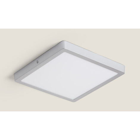 Plafoniera LED 24W Quadrata Alluminio 280x280 mm Slim CCT Selezionabile Galán SwitchDimm Argento