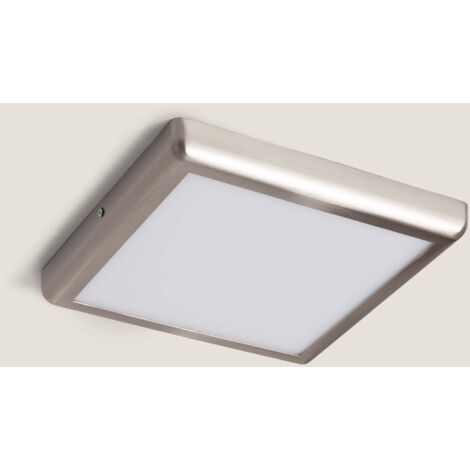LEDKIA LIGHTING Plafoniera LED Quadrata 18W 225x225mm - Design Argento, Bianco Naturale 4000K, 1480 Lumen, CRI>80, Per Soggiorno E Cucina