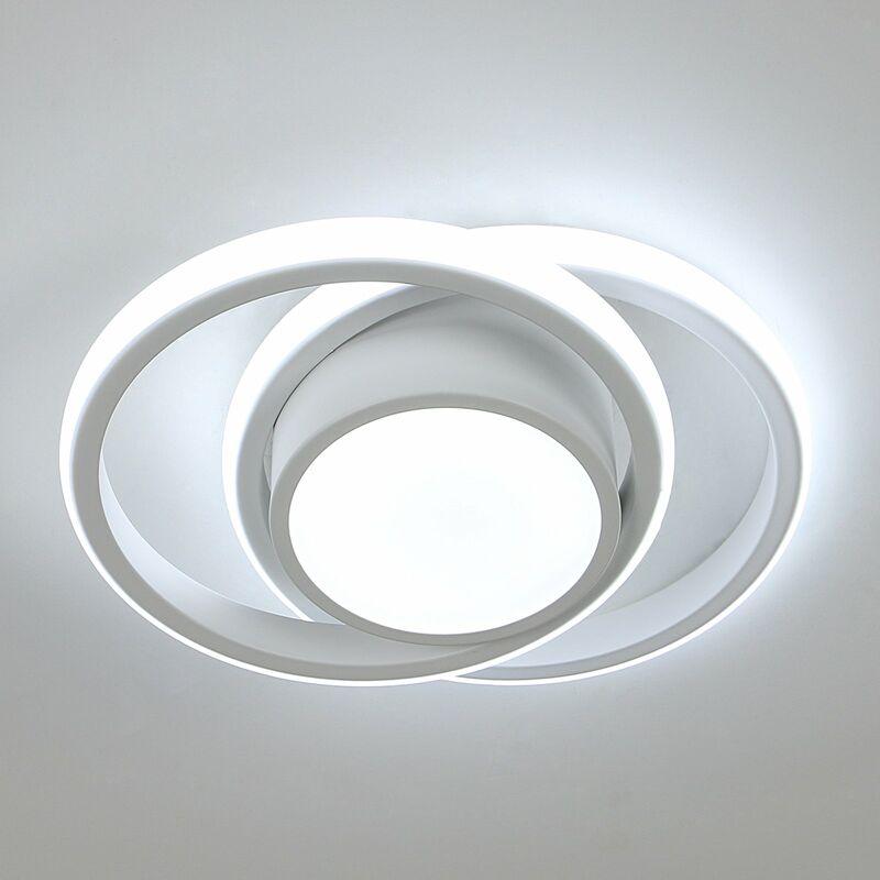 Image of Goeco - Plafoniera led 32W Design moderno Bianco Freddo 6000K Rotondo Lampada a Soffitto Per soggiorno, camera da letto, sala da pranzo, ufficio