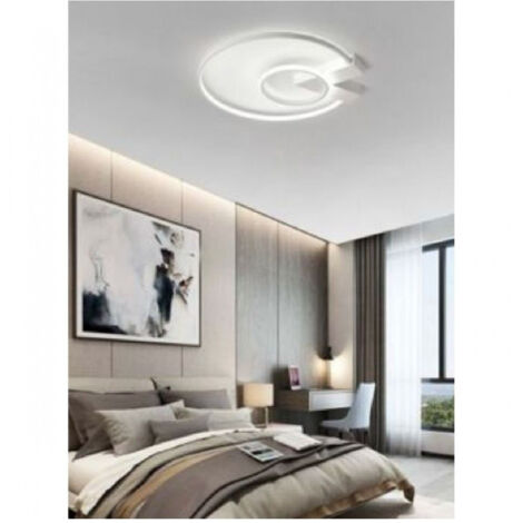 Plafoniera Led 32w Lampadario Soffitto Design Cerchi Moderno Tondo Bianco Pn-04b