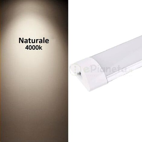 Plafoniera led 50w 120cm collegabile in serie barra prolungabile lineare sottopensile rettangolare luce bianco naturale  Naturale