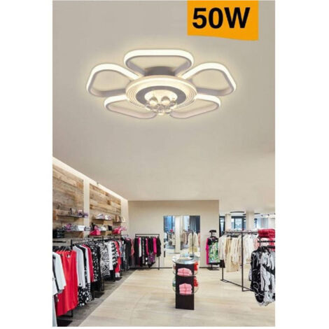 Plafoniera Led 50w Forma Fiore Con Pendenti Moderna Luce 6500k 3000k 4000k C42-b