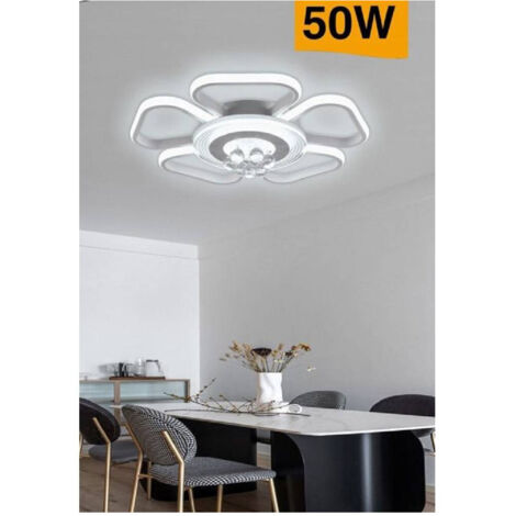 Plafoniera Led 50w Forma Fiore Con Pendenti Moderna Luce 6500k 3000k 4000k C42-b