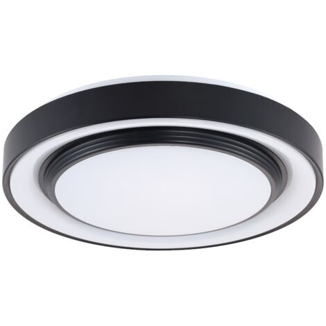 Plafoniera LED 72W tonda 48cm nera CCT telecomando