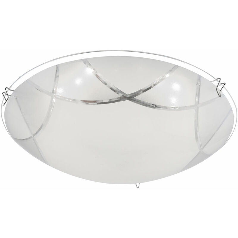 Image of Etc-shop - Plafoniera led vetro moderno soggiorno plafoniera cromo plafoniera corridoio luce bianca, nichel opaco opale, 1x led 8W 640Lm bianco