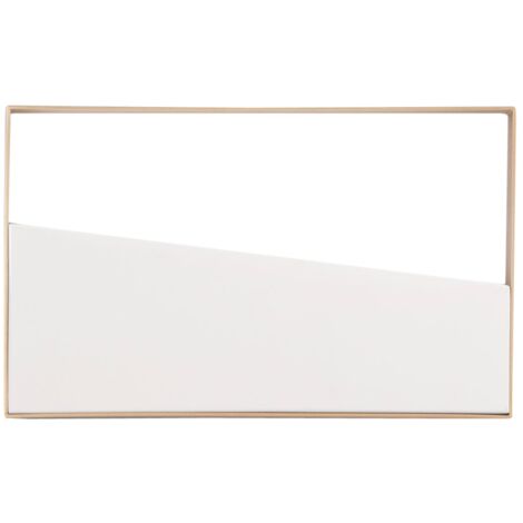 "Plafoniera LED ALBA rettangolare in metallo oro e bianco con CCT 40x25 cm."