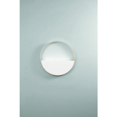 Plafoniera LED ALBA rotonda in metallo oro e bianco con funzione CCT 35 cm.