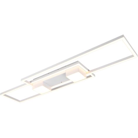 Plafoniera LED, alluminio, bianco opaco, 100x8x28 cm, Albany