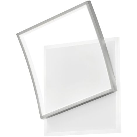 "Plafoniera LED AYRTON quadrata in alluminio nichel con funzione CCT 42W"