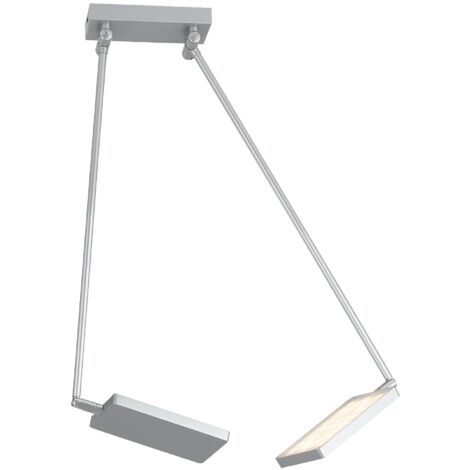 "Plafoniera LED BOOK in alluminio grigio con diffusori orientabili 3200K"