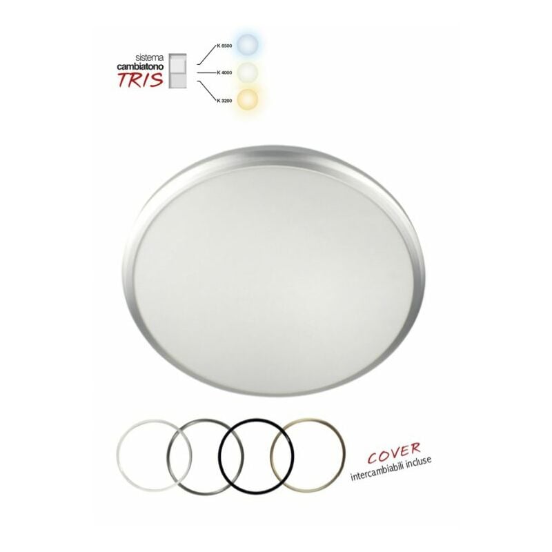 Image of Stone - Plafoniera led Cambiatono 32W Tonda Diametro 370 Tricolor 2034/BNC