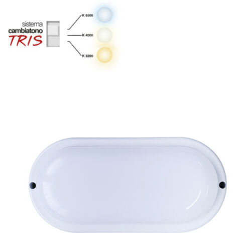 Plafoniera LED Cambiatono Tartaruga Ovale 15W Tris
