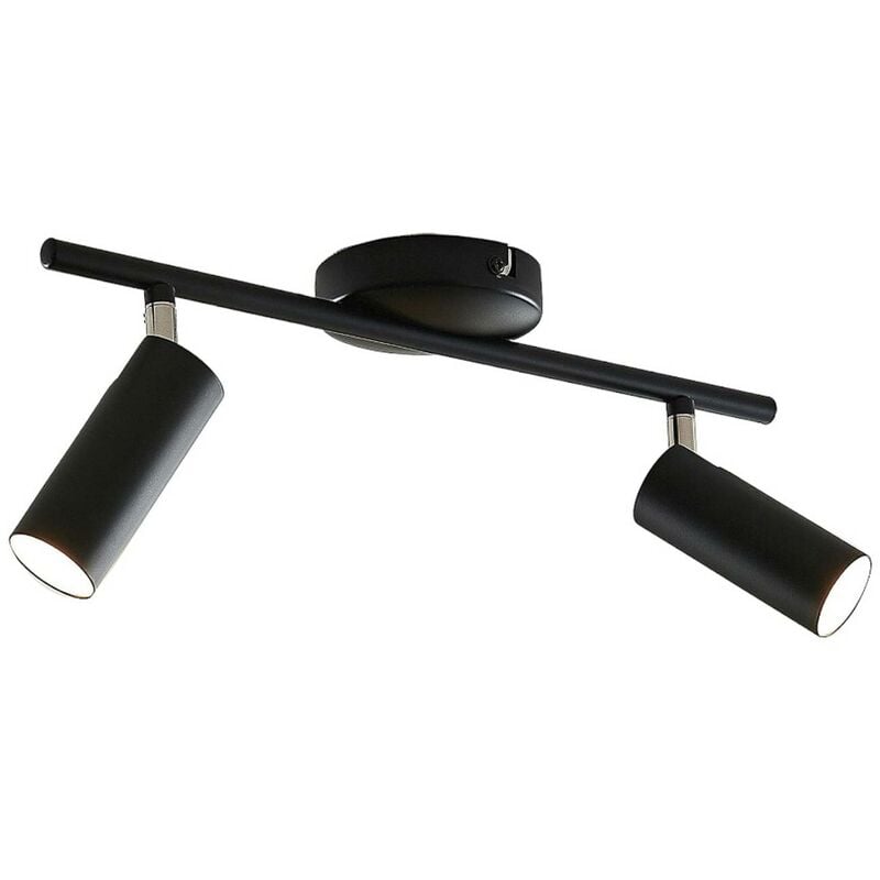 Lindby - Plafoniera led Camille, nero, 2 punti