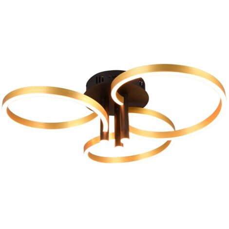 Plafoniera LED Caruso Trio oro/nero 43W dimmer CCT 65cm