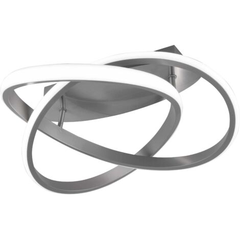Plafoniera LED cerchio, metallo, acciaio satinato, D 45 cm, Course