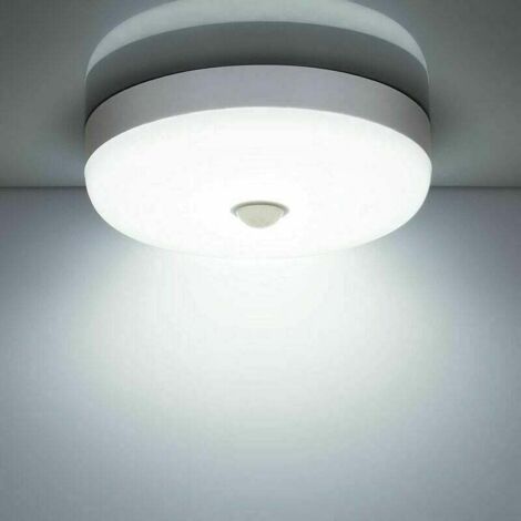Plafoniera LED con sensore di movimento 12W 1500LM 6500K Bianco freddo IP56 impermeabile, lampada da soffitto LED rotonda per uso interno ed esterno, scale, bagno, garage, corridoio [Classe energetica