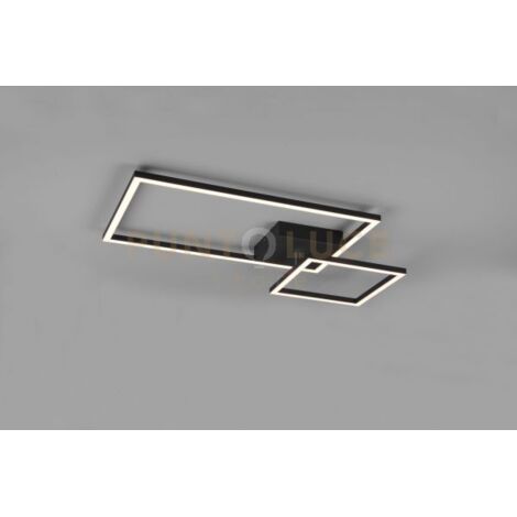 Plafoniera LED con snodo, metallo, nero, L 63 cm, Padella