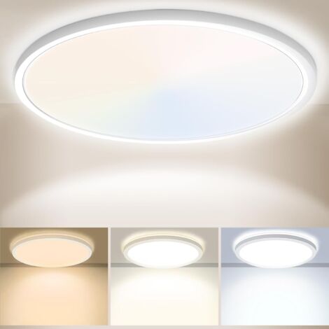 Plafoniera LED da 30 cm, 24 W, 3200 lm, 6000 K, 4000 K, 3000 K, IP54, impermeabile, per bagno, plafoniera rotonda, plafoniera moderna per camera da letto, soggiorno, cucina, ufficio, balcone [classe e
