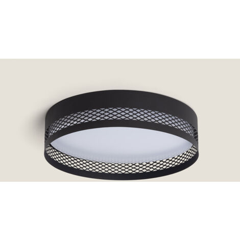 Plafoniera LED da 30 W in Acciaio Saska S Nero Opaco