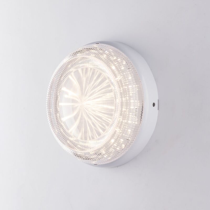 Image of Plafoniera led da esterno capri in termoplastica bianca 30W 4000K (luce naturale) 25,4 cm. - Bianco