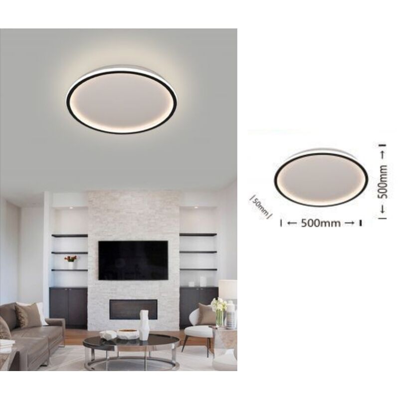 Image of Universo - Plafoniera led da soffitto 43w lampadario tondo cerchio design moderno luce bianco naturale per camera cucina salotto Bianco freddo