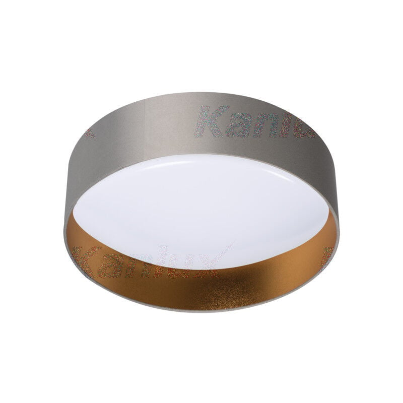Image of Plafoniera LED da Superficie 17.5W 1500lm 120° ∅400mm Grigio/Oro - Bianco Caldo 3000K