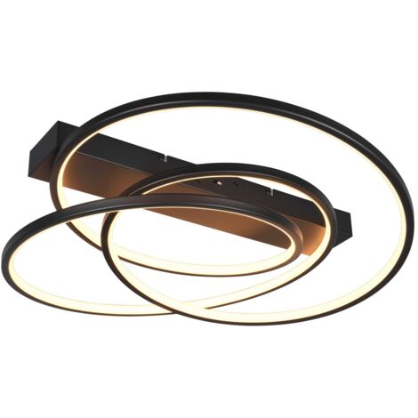 Plafoniera LED DARVIN Trio nera opaca dimmerabile 34W