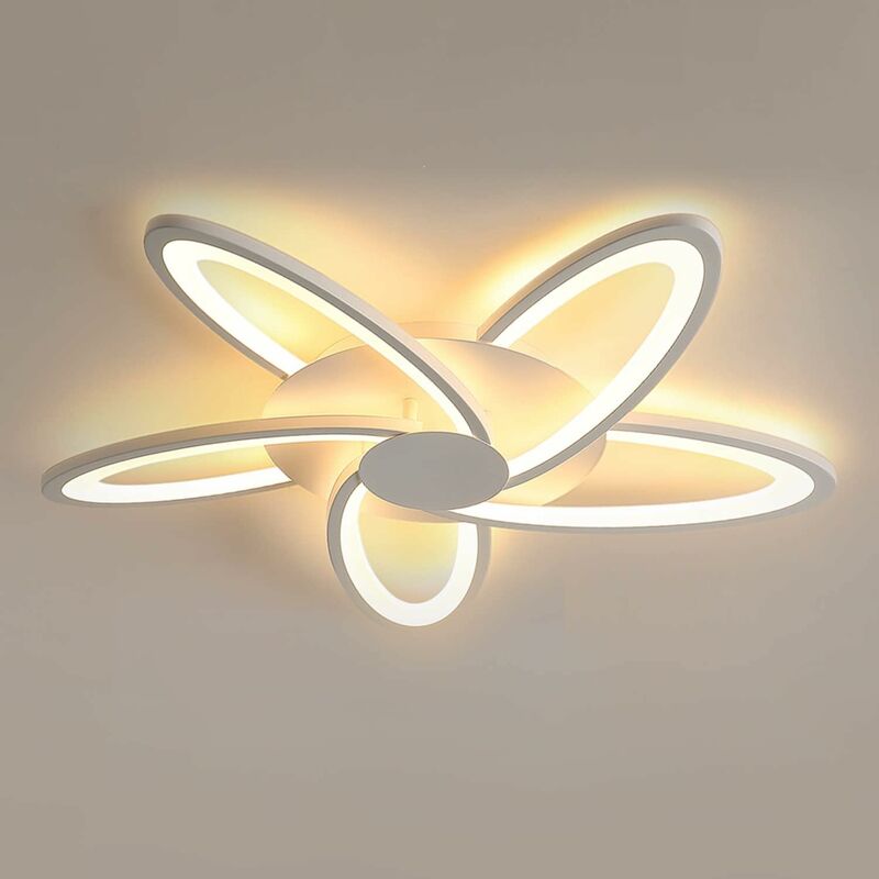 Image of Goeco - Plafoniera led Design moderno 30W Forma creativa del fiore Lampada a Soffitto Bianco Caldo 3000K Per soggiorno, camera da letto, sala da