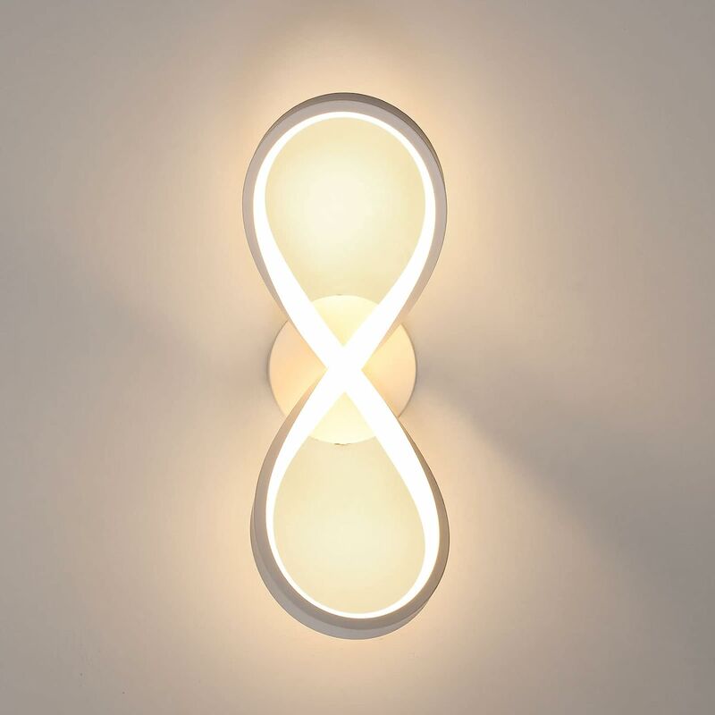 Image of Plafoniera LED Design moderno Bianco Caldo 3000K Forma di 8 Lampada a Soffitto Per soggiorno, camera da letto, sala da pranzo, ufficio Bianco