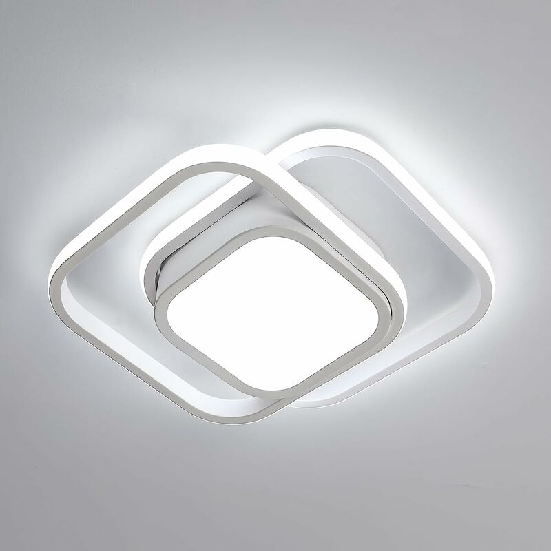 Image of Plafoniera led Design moderno Bianco Freddo 6000K 32W Quadrato Lampada a Soffitto Per soggiorno, camera da letto, sala da pranzo, ufficio Bianco