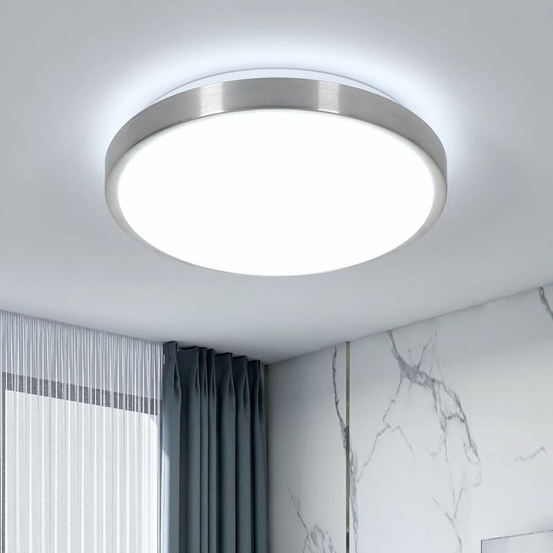 Image of Goeco - Plafoniera led Design moderno Bianco Freddo 6000K Rotondo Lampada a Soffitto Per soggiorno, camera da letto, sala da pranzo, ufficio