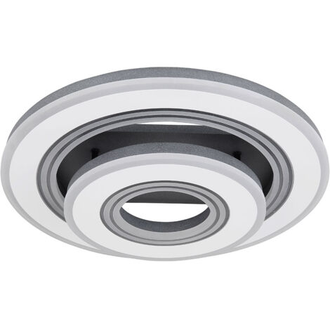 Plafoniera LED dimmerabile telecomando plafoniera 50 cm, rotonda in bianco e nero, 50W 2080lm 2700-6000K, PxH 50x11.5 cm