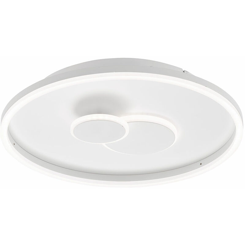 Image of Plafoniera led dimmerabile tramite interruttore bianco Plafoniera rotonda soggiorno, metallo plastica, 27W 1800lm bianco caldo, PxH 40x7 cm