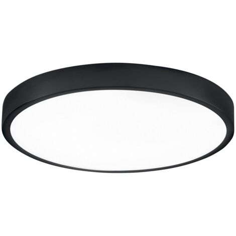 Plafoniera LED DOMO da bagno rotonda nera 24W luce naturale 24 cm.