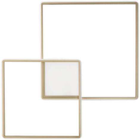 Plafoniera LED DOWEL 75x7 cm in metallo verniciato oro