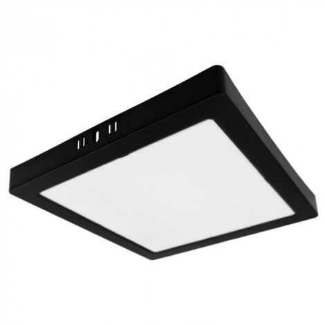 Plafoniera LED downlight quadrata nera 29,5cm 24W 4000K Ecolight