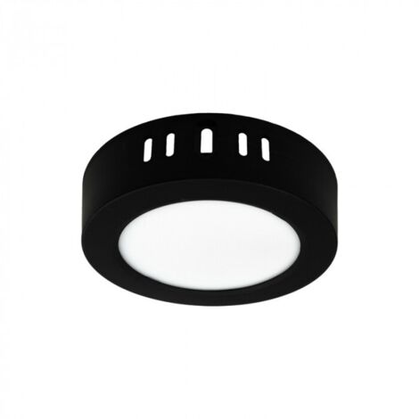 Plafoniera LED downlight tonda nera 6W 4000K EcoLight