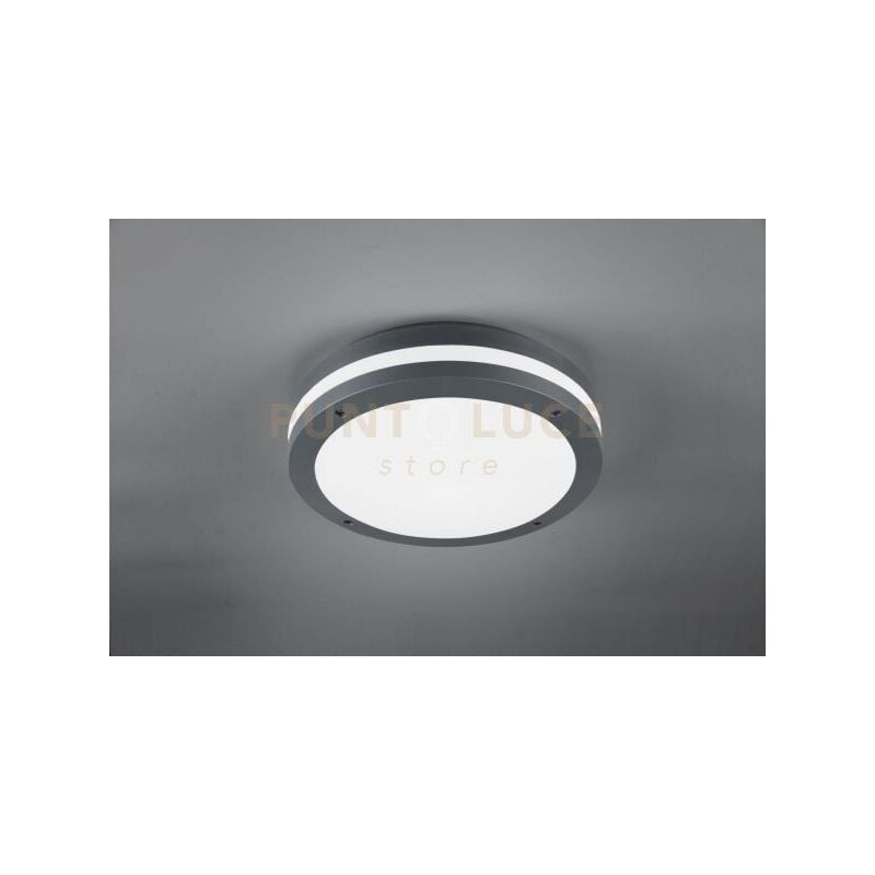 Piave plafoniera led 11W 1180lm, 3000K da esterno antracite con sensore di movimento IP54 D.30CM
