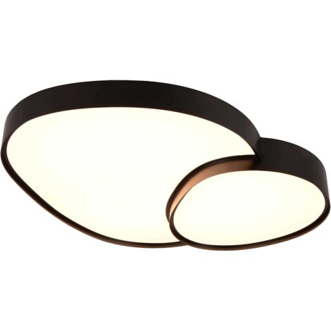 Plafoniera LED forma organica, metallo, nero opaco, L 77 cm, Rise